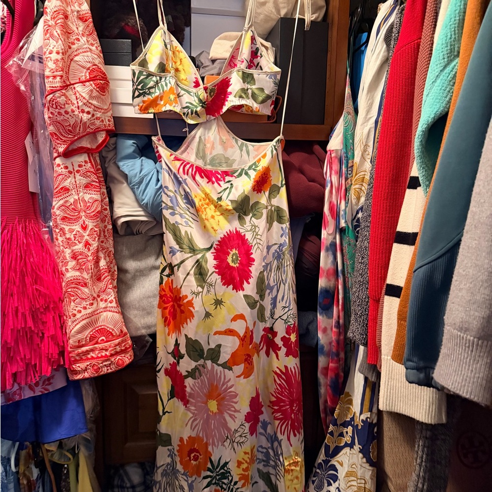 Floral Maxi Dress with Matching Top